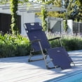 thumbnail image 5 of Yardi Yard Foldable Chaise Lounge Chair, 2-in-1 Tanning Chair with Pillow & Pocket, Adjustable Pool Chair for Outdoor as Yard, Garden, Navy, 5 of 11