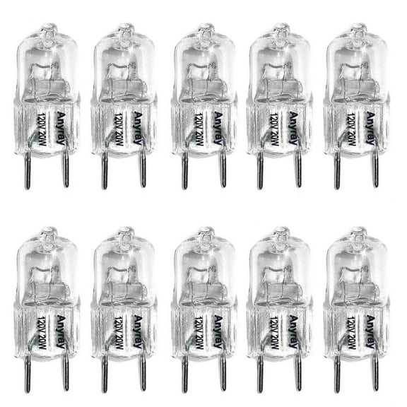 AnyrayÂ® A1700Y (10)-Pack JCD Type G8 Base Halogen Light Bulbs, 120 Volts 20 Watts