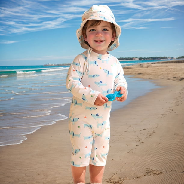 Traje de baño de una pieza para mujer, conjuntos de bikini para mujer, niños pequeños, niños, moda, lindo estampado, manga larga, protección solar, traje de baño para surf en la playa, traje de baño p