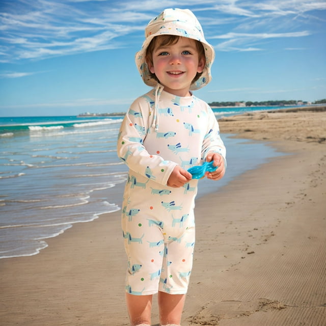 Traje de baño de una pieza para mujer, conjuntos de bikini para mujer, niños pequeños, niños, moda, lindo estampado, manga larga, protección solar, traje de baño para surf en la playa, traje de baño p