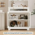 thumbnail image 6 of 62" Pantry Cabinet, 6-Tier Freestanding Tall Cupboard Storage Unit with 1 Drawer, 2 Cabinets, 3 Open Shelves, Glass Doors, Coffee Bar Storage organizer for Kitchen Dining Room Living Room, 6 of 9