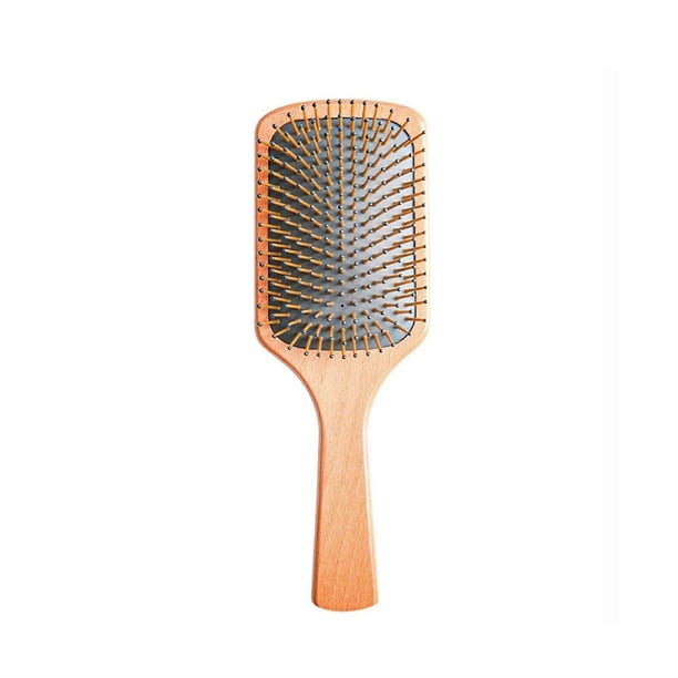 Cepillo de madera con almohadilla de aire para un suave masaje del cuero cabelludo y para desenredar todo tipo de cabello.