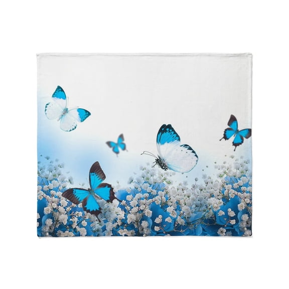 CafePress - Flowers And Butterflies Throw Blanket - Soft Fleece Throw Blanket, 50"x60" for All Ages