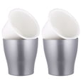 thumbnail image 3 of 2pcs Plastic Lazy Flower Pot Creative Gardening Planter Self Watering Plant Holder Water Storage Pot for Home (Silver, Middle Size), 3 of 5