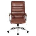 thumbnail image 3 of Scranton & Co High-Back Manager's Chair in Saddle Brown Faux Leather, 3 of 11