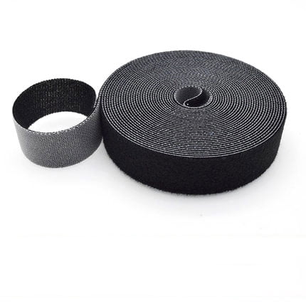 5M Hook Loop Cable Ties Reusable Fastening Tape Straps Cable Management Ties Cable Straps Adjustable Cord Ties Cord Organizer Black 5Meter-Length Width 10mm