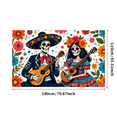 thumbnail image 3 of Floral Design Day of the Dead Skeleton Banner Cultural Theme Celebration Decor for Festival Party Decoration Event, 3 of 8