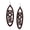 Brown, variant on Women's Elongated Oval Boss Wood Dangle Pierced Earrings, Brown