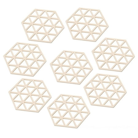

Silicone Coasters [8 Pack] - Home Thickened Drink Coasters - Cup Mat - Non-Slip Non-Stick Stay Put - Anti-scald Prevents Furniture And Tabletop Damages Off-white
