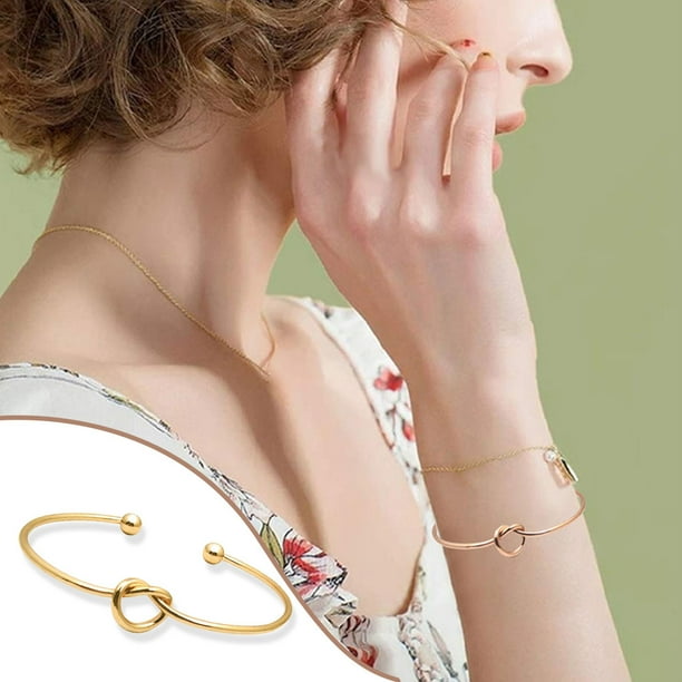 Women Alloy Bracelet Anniversary Open Bangle Girls Birthday