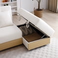 thumbnail image 6 of Convertible Sleeper Couch with Storage Ottoman, Multifunctional Double Folding Sofa Bed with box, drawer, 2Cup Holders for Living room, 6 of 9