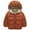 ZB-Brown, variant on Boys Rain Jacket Toddler Girls Winter Coats Fleece Hooded Warm Jackets Girls Outerwear Coat with Pockets Brown,Size for 3-4 Years