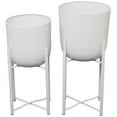 thumbnail image 2 of CosmoLiving by Cosmopolitan 20", 22"H Metal Modern Planter, White, 2-Piece, 2 of 6