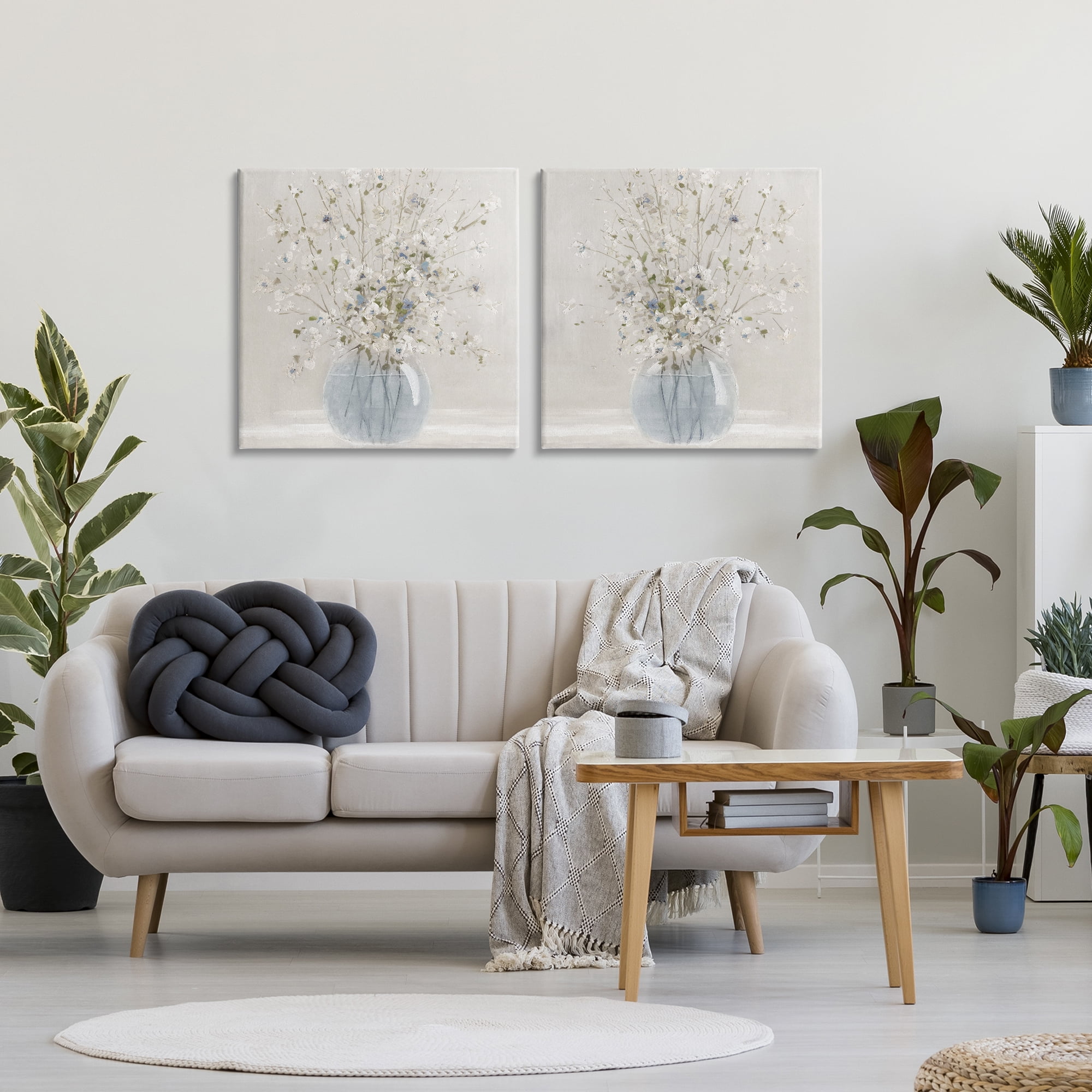 Stupell Industries Delicate Glass Vase Bouquet 2 Piece Canvas Wall Art Set, design by Carol Robinson