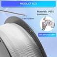 thumbnail image 2 of Glow in The Dark PETG 3D Printer Filament 1.75mm 1.0kg Dimensional Strength & High Temperature Plastic Spool Fit Most 3D Printer Accuracy +/- 0.02mm Gift, 2 of 6
