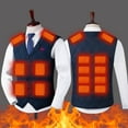 thumbnail image 2 of DODADAWANJ Mens Heated Vests V Neck Button Down Heating Vest Quilted Electric Heated Waistcoat 16 Heating Zone Winter Thermal Casual Outwear Heated Jacket (Battery Pack Not Included) XXL, 2 of 6