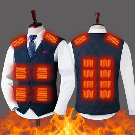 NSLGXD Heated Vests for Women Men Waterproof Outdoor Work Outerwear Rechargeable with USB Port Heated Jacket Thermal Heated Clothing for Hiking Walking