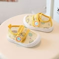 thumbnail image 4 of Eashery Baby Boys Girls Shoes Canvas High-Top Ankle Sneakers for First Walkers Soft Soled Walking Shoes White Baby Shoes (Yellow,6.5), 4 of 5