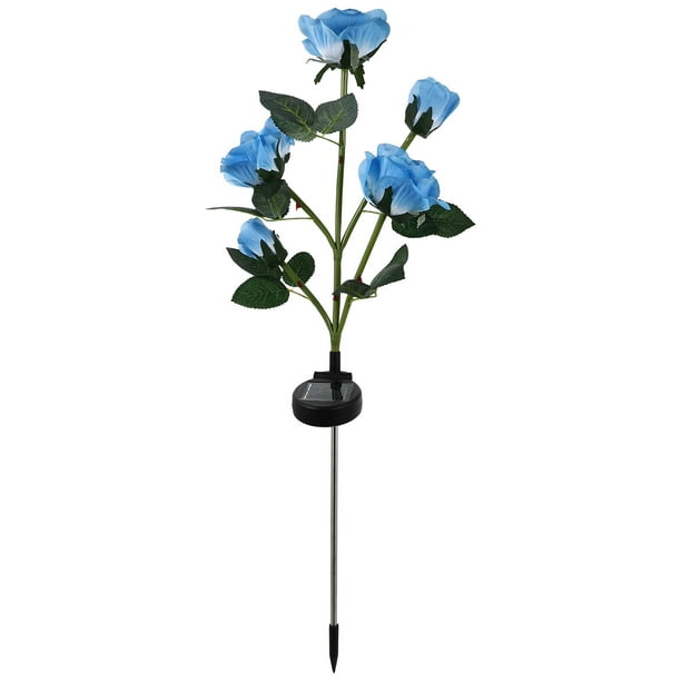 1 lámpara de césped impermeable para el hogar con forma de rosa, luz solar para jardín.