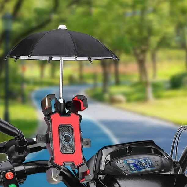 Soporte para teléfono de bicicleta con miniparaguas giratorio de 360° | Parasol impermeable para smartphones de 4 a 7 pulgadas | Accesorio de fácil montaje para manillar de bicicleta y motocicleta