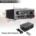 thumbnail image 3 of Amplificador de Audio para Karaoke en Casa de 2 Canales Pyle, Bluetooth, Entrada AUX, USB, 2 Entradas de Micrófono con Efecto de Eco, Compacto y Negro, Ideal para Fiestas y Reuniones, 3 of 8