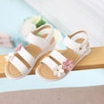 thumbnail image 2 of WUANDIXFA Girls Heels Girl's Sandals Toddler Little Kid Girls Sandals Fashion Bow Summer Shoes White,1 M, 2 of 5