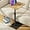 Natural Table and Black Base, variant on Bamboo Sofa Tray Table C Shaped Side End Table with Metal Base, Adjustable Height Swivel Snack Couch for Bed Small Spaces Living Room Natural Table and Black Base