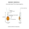 thumbnail image 4 of Rosec Jewels Lab Grown Orange Sapphire Pendant with Diamond for Women (AAAA Grade), 18K Yellow Gold, 4 of 7