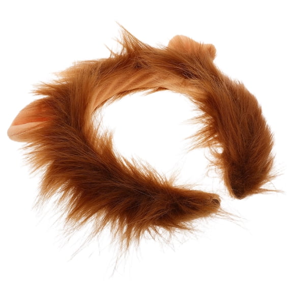 LOLIPPYY Plush Lion Costume Headband with Fuzzy Animal Ears for Cosplay and Stage Shows