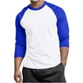 thumbnail image 3 of Men's Casual Printed Long Sleeve T-Shirt, Soft Polyester Spandex Blend Tee, Round Neck, Regular Fit, Stretch, Breathable, Lightweight for Daily Wear, Spring, Summer, | Zenithor,Blue M, 3 of 6