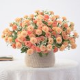 thumbnail image 4 of Naiovety Ramo de claveles artificiales, decoración de flores familiares, decoración de flores de simulación, ramo de flores falsas de seda para fiesta Flores artificiales café ligero PC 1 Naiovety HA6616-05B, 4 of 6