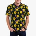 thumbnail image 3 of Balery Daisies Flowers Printed Men’s Short Sleeve Polo Shirt, Midweight Men's Shirt,Golf Polo shirts -, 3 of 9