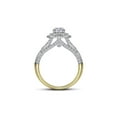 thumbnail image 2 of FB Jewels 14kt Yellow Gold Round Diamond Halo Bridal Wedding Ring Band Set 1-3/4 Cttw Size 8.5, 2 of 3