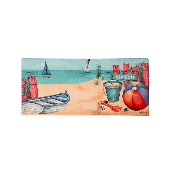Evergreen Beach Time Sassafras Indoor Outdoor Switch Doormat 1'10"x10" Multicolored
