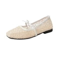 thumbnail image 3 of YHAJDS Lace Casual Shoes for Women Solid Color Lace Embroidery Closed Toe Slip On Casual Flat Office Walking Shoes, 3 of 10