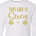 thumbnail image 4 of Inktastic 7th Birthday Gold Lettering 7 Year Old Girl Long Sleeve Youth T-Shirt, 4 of 5