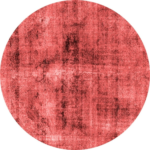 Ahgly Company Indoor Round Abstract Red Modern Area Rugs, 4' Round