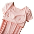 thumbnail image 4 of Ladies Nightdress With Chest Pad Short Sleeve Pajamas Dress, 4 of 4