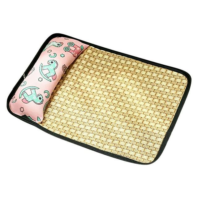 DJN Home & Garden Summer Pet Mat With Pillow Breathable Pad For Dogs & Cats Comfortable Bed For Small/Medium Indoor Outdoor Use To Keep Cool In Hot Weather