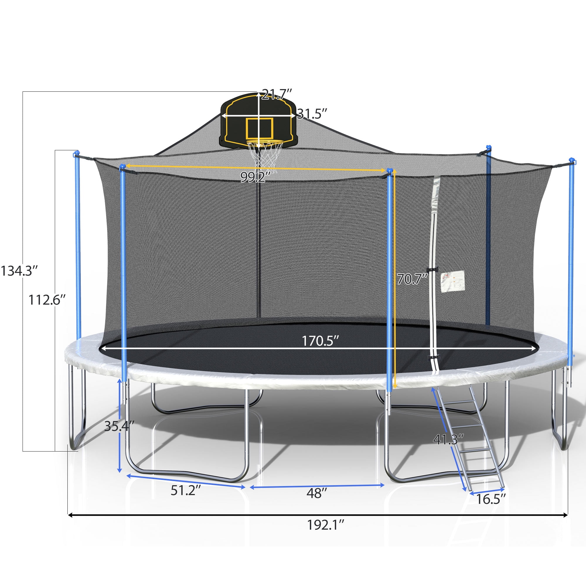 CLEARANCE! 16FT Trampoline with Enclosure, Trampoline with ...