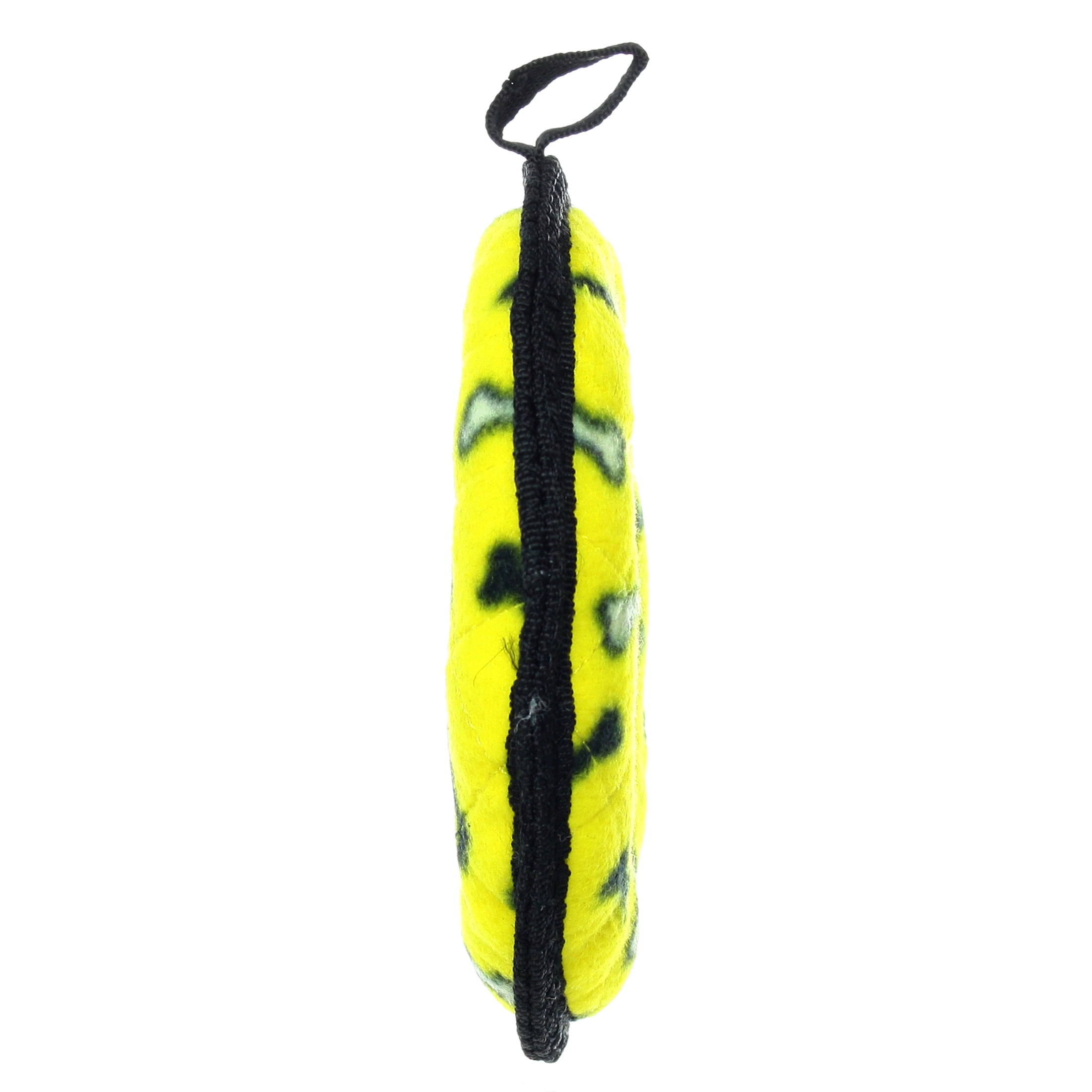 Tuffy Jr Ring Yellow Bone Durable Plush Squeaky Dog Toy