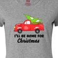 thumbnail image 4 of Inktastic I'll Be Home for Christmas Truck with Tree Women's T-Shirt, 4 of 5