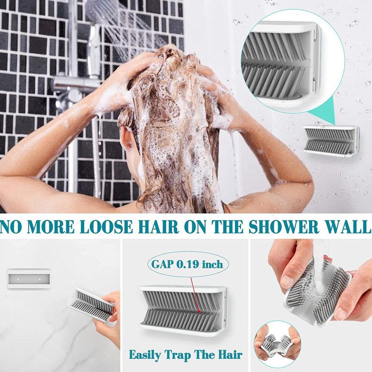 Updated Hair Catcher, Shower Hair Drain Catcher Bathroom Gadgets, Drain  Hair Collector Shower Wall Mounted, Snare Hair Shower Hair Holder on Wall,  Hair Trap for Shower Drain Protector 