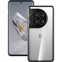 Clear Case for OnePlus 12, Hard PC Back & Soft TPU Bumper [Not Yellowing] Shockproof Protective Phone Case Slim Fit Thin Cover for OnePlus 12 5G 2024 (Black Clear)