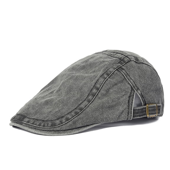 Men Women Classic Solid Cotton Peaked Flat Cap Duckbill Gatsby Trucker Ivy Driving Hat