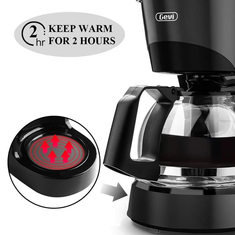 Wovilon Cups Small Coffee Maker, Compact Coffee Machine with Reusable  Filter, Warming Plate and Coffee Pot for Home and Office 