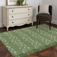 thumbnail image 3 of 4'x6' Area Rugs, Sage Green Floral Indoor Outdoor Area Rug for Living Room Bedroom, Spring Flowers Washable Bathroom Rugs Kitchen Floor Carpet Mats Home Decor Aesthetic, 3 of 8