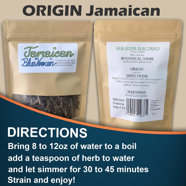 Organic Blue Vervain Herb: 100% Pure Jamaican Blue Porterweed Dried for Organic Blue Vervain Herb: 100% Pure Jamaican Blue Porterweed Dried for