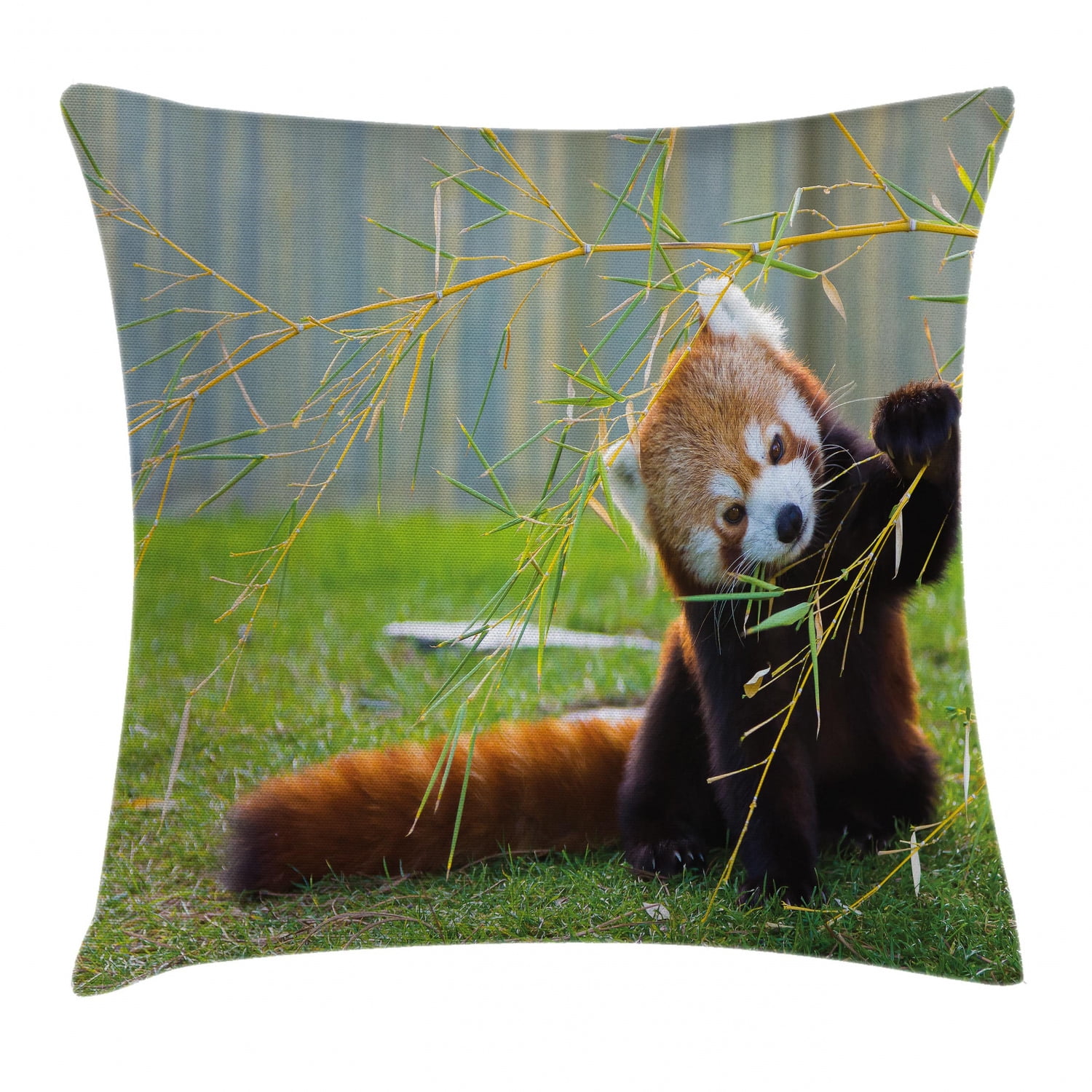 18x18 Tengris Designs Cute Panda and Hearts Design Throw Pillow Multicolor Bamboo 