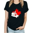 thumbnail image 1 of FAIWAD T-Shirt d'Été pour Femmes de la Fête du Canada, Léger, à Manches Courtes, Col Rond, T-Shirts Hauts, Imprimé Graphique, Blouses de Détente Basiques, 1 of 3
